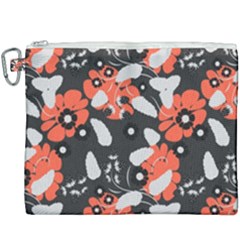 Folk Flowers Art Pattern Floral   Canvas Cosmetic Bag (xxxl) by Eskimos