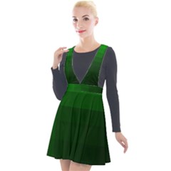 Zappwaits-green Plunge Pinafore Velour Dress by zappwaits