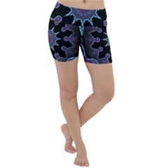 Framed Mandala Lightweight Velour Yoga Shorts by MRNStudios
