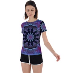 Framed Mandala Back Circle Cutout Sports Tee by MRNStudios