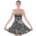 Grey And White Grunge Camouflage Abstract Print Strapless Bra Top Dress View1