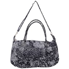 Grey And White Grunge Camouflage Abstract Print Removal Strap Handbag by dflcprintsclothing