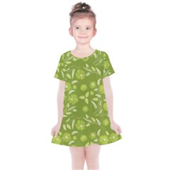 Folk Flowers Art Pattern  Kids  Simple Cotton Dress by Eskimos