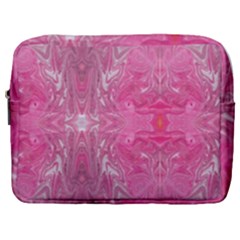 Magenta Repeats Make Up Pouch (large) by kaleidomarblingart