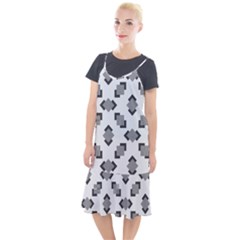 Black White Minimal Art Camis Fishtail Dress by designsbymallika