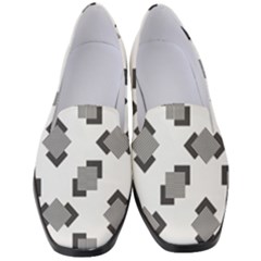 Black White Minimal Art Women s Classic Loafer Heels by designsbymallika