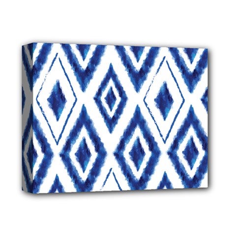 Blue Diamond Pattern Deluxe Canvas 14  X 11  (stretched) by designsbymallika