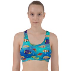 Cheerful And Bright Fish Swim In The Water Back Weave Sports Bra by SychEva