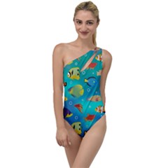 Cheerful And Bright Fish Swim In The Water To One Side Swimsuit by SychEva