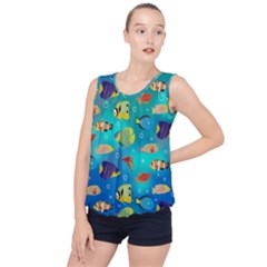 Cheerful And Bright Fish Swim In The Water Bubble Hem Chiffon Tank Top by SychEva