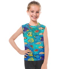 Cheerful And Bright Fish Swim In The Water Kids  Mesh Tank Top by SychEva