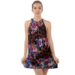 Viral Mandala Halter Tie Back Chiffon Dress by MRNStudios