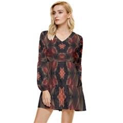 Mrn Medallion Tiered Long Sleeve Mini Dress by MRNStudios