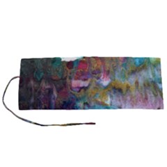 Abstract Turquoise Roll Up Canvas Pencil Holder (s) by kaleidomarblingart