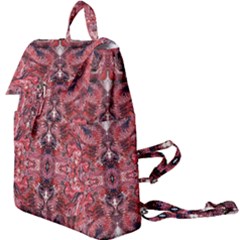 Red Arabesque Buckle Everyday Backpack by kaleidomarblingart