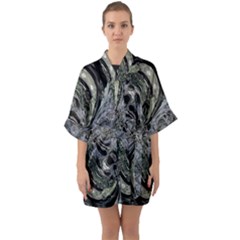 Insect Portrait Half Sleeve Satin Kimono  by MRNStudios