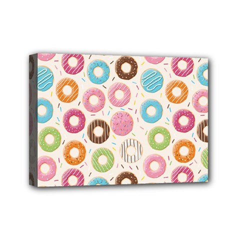 Donuts Love Mini Canvas 7  X 5  (stretched) by designsbymallika