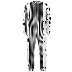 Stripes Black White Pattern Onepiece Jumpsuit (men)  by designsbymallika