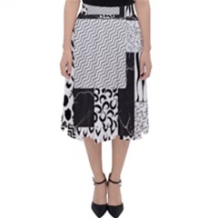 Black And White Pattern Classic Midi Skirt by designsbymallika