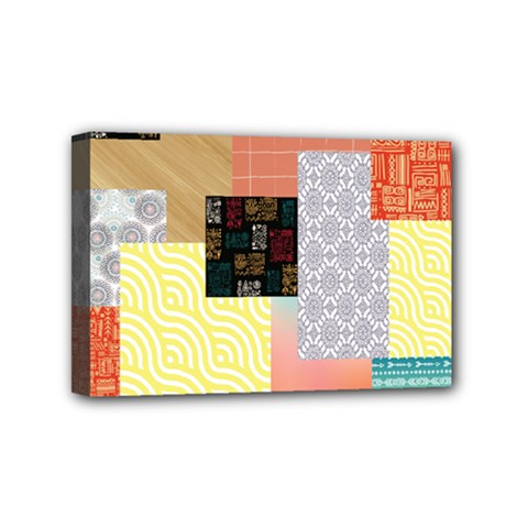 Tribal Mosaic Print Mini Canvas 6  X 4  (stretched) by designsbymallika