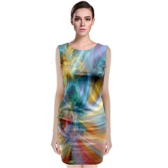 Colorful Thoughts Sleeveless Velvet Midi Dress by WolfepawFractals