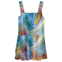 Colorful Thoughts Kids  Layered Skirt Swimsuit by WolfepawFractals