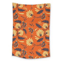 Folk Flowers Pattern  Large Tapestry by Eskimos