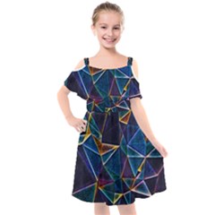 Broken Bubbles Kids  Cut Out Shoulders Chiffon Dress by MRNStudios