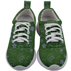 Folk Flowers Pattern Floral Surface Design Kids Athletic Shoes by Eskimos