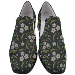 Folk Flowers Pattern Floral Surface Design Women Slip On Heel Loafers by Eskimos