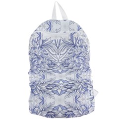 Blue Biro Arabesque  Foldable Lightweight Backpack by kaleidomarblingart