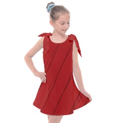 Print Cornell Red Pattern Design Kids  Tie Up Tunic Dress by dflcprintsclothing