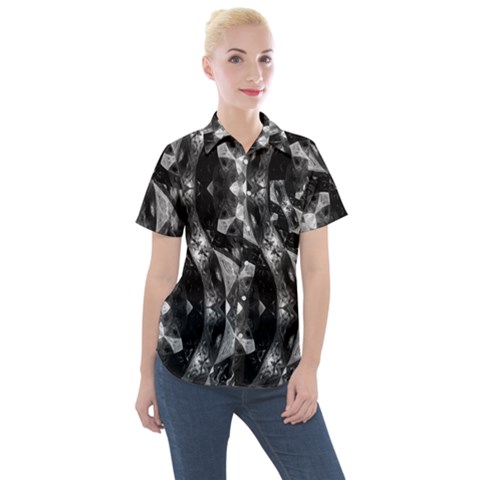 Gemini Mandala Women s Short Sleeve Pocket Shirt by MRNStudios