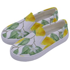 Vintage Lemons Kids  Canvas Slip Ons by SomethingForEveryone