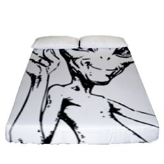 Paul Alien Fitted Sheet (queen Size) by KenArtShop