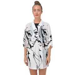 Paul Alien Half Sleeve Chiffon Kimono by KenArtShop