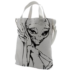Paul Alien Canvas Messenger Bag by KenArtShop