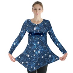 Dark Blue Stars Long Sleeve Tunic 