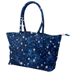 Dark Blue Stars Canvas Shoulder Bag by AnkouArts