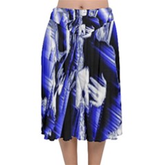 Glacial Speeds Velvet Flared Midi Skirt by MRNStudios