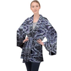 Circuits Long Sleeve Velvet Kimono  by MRNStudios