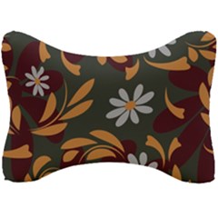 Folk Flowers Pattern Floral Surface Design Seat Head Rest Cushion by Eskimos