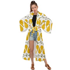 Juicy Yellow Pear Maxi Kimono by SychEva