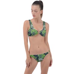 Green Floral Bohemian Vintage Ring Detail Crop Bikini Set by BohoMe