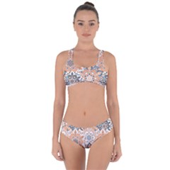 Pastel Colored Peach Boho Criss Cross Bikini Set by BohoMe