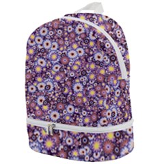 Flower Bomb 3 Zip Bottom Backpack by PatternFactory