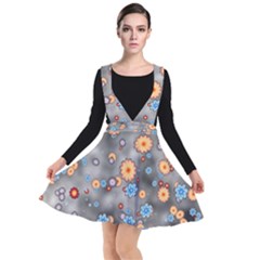 Flower Bomb 12 Plunge Pinafore Dress by PatternFactory