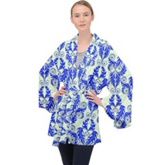 Great Vintage Pattern D Long Sleeve Velvet Kimono  by PatternFactory