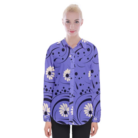 Folk Flowers Pattern  Womens Long Sleeve Shirt by Eskimos