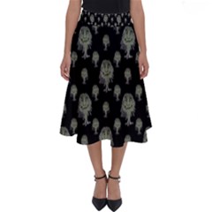 Funny Monsters Motif Drawing Pattern Perfect Length Midi Skirt by dflcprintsclothing